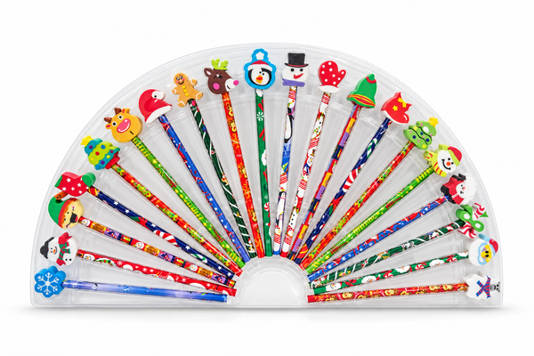 Christmas Pencils with Erasers – 20 Pack
