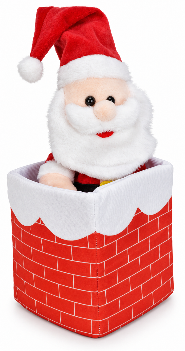 Singing Pop-Up Santa in Chimney – 25cm
