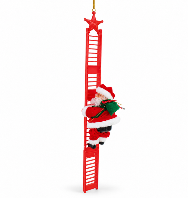 Animated Climbing Santa on Ladder