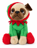 Christmas Dressed Plush Pug – 20cm