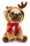 Christmas Dressed Plush Pug – 20cm