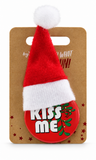 Santa Hat Christmas Slogan Badge