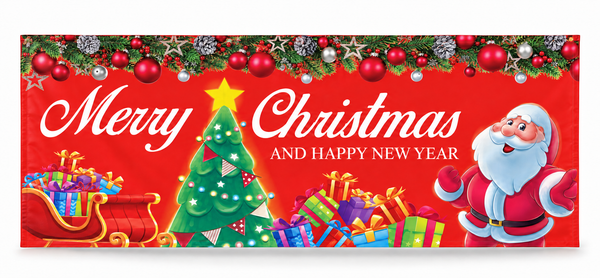 Christmas Garage Door Banner – 4 × 1.85 m