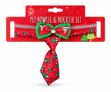 Christmas Pet Bow Tie & Necktie Set
