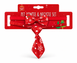 Christmas Pet Bow Tie & Necktie Set