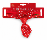 Christmas Pet Bow Tie & Necktie Set