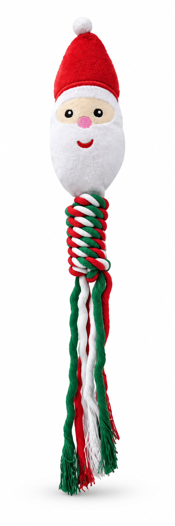 Christmas Rope Dog Toy with Plush Topper – 38cm