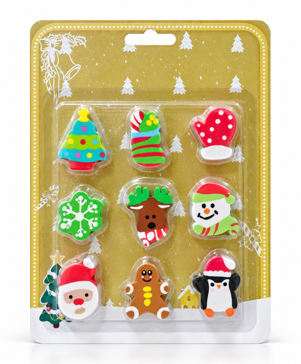 Christmas Erasers – 9 Pack