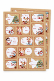 Vintage Christmas Gift Tag Stickers – 2 Sheets