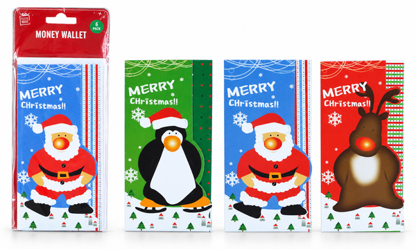Christmas Character Money Wallets – 6 Pack