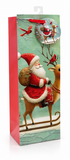 Santa Christmas Bottle Gift Bag with Glitter Detail