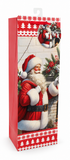 Santa Christmas Bottle Gift Bag with Glitter Detail