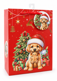 Medium Christmas Pet Gift Bag with Foil Detail