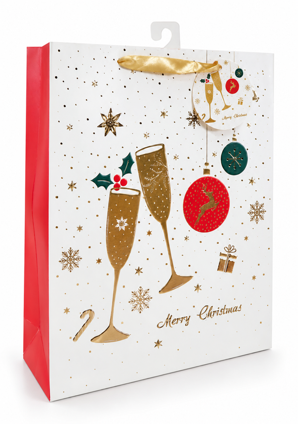 Large Contemporary Christmas Gift Bag with Foil Detail