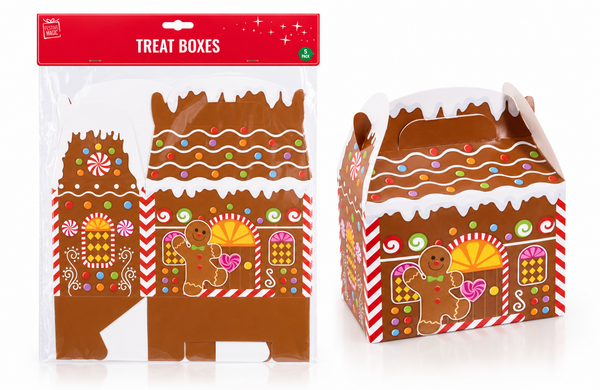 Gingerbread House Gift and Treat Boxes – 5 Pack