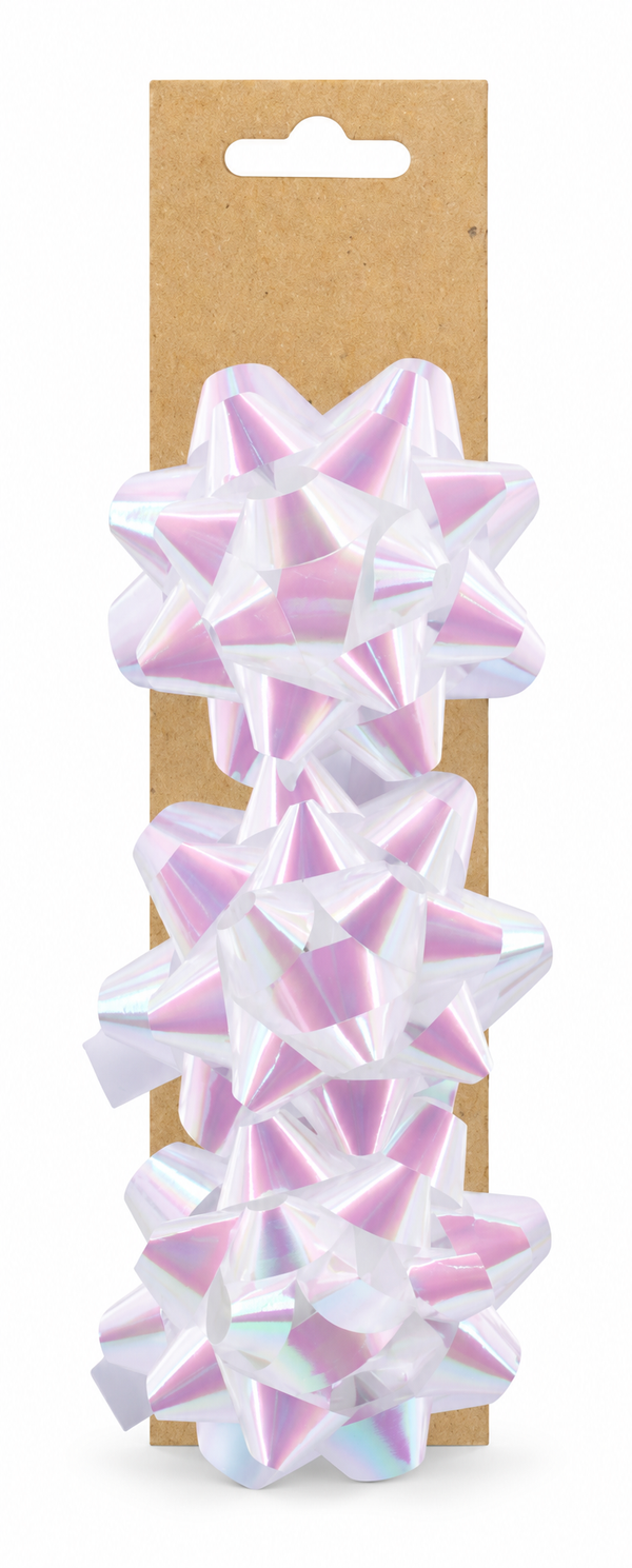 Pastel Iridescent Gift Bows – 3 Pack