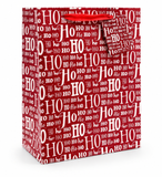 Medium Ho Ho Ho Christmas Gift Bag with Glitter Detail