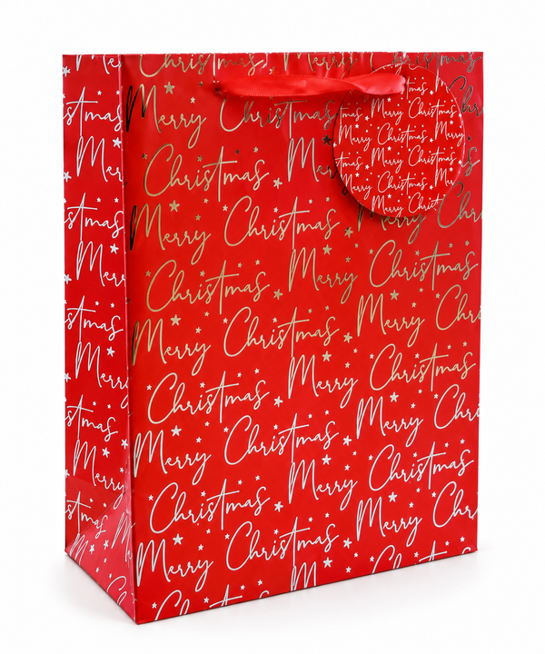 Medium Traditional Christmas Gift Bag with Foil Detail