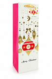 Embossed Foil Christmas Bottle Gift Bag