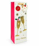 Embossed Foil Christmas Bottle Gift Bag
