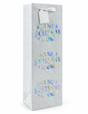 Shimmer Foil Christmas Bottle Gift Bag
