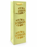 Shimmer Foil Christmas Bottle Gift Bag