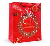 Large Christmas Wreath Gift Bag with Foil Detail