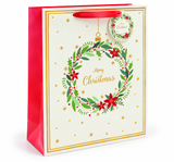 Large Christmas Wreath Gift Bag with Foil Detail
