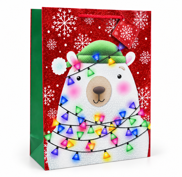 Extra Large Christmas Character Gift Bag with Glitter Detail