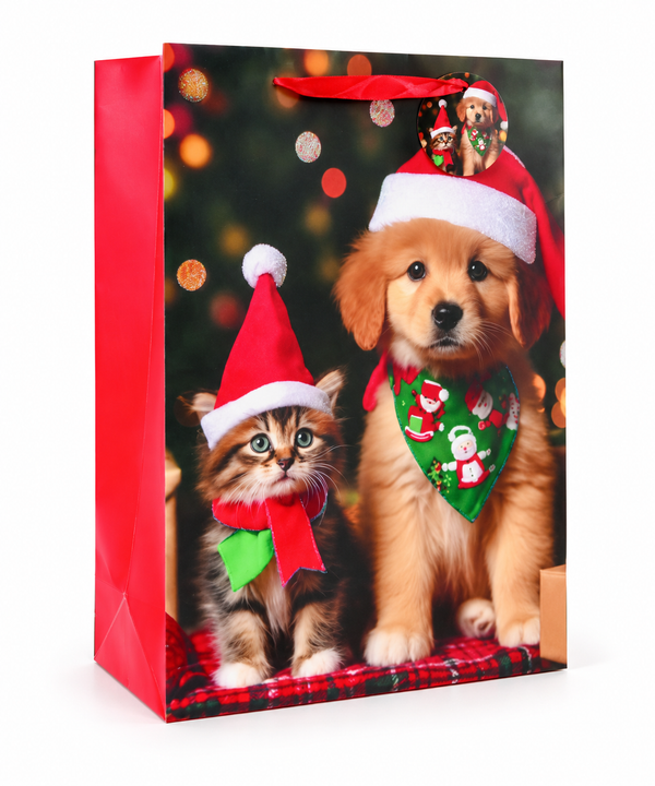 Extra Large Christmas Pet Friends Gift Bag