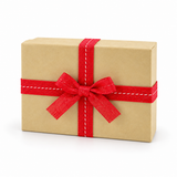 Kraft Christmas Gift Box with Ribbon Bow