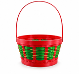 Round Christmas Basket with Handle