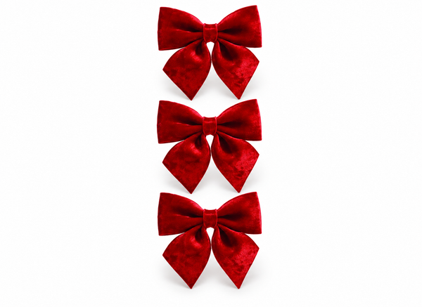 Red Velvet Christmas Gift Bows