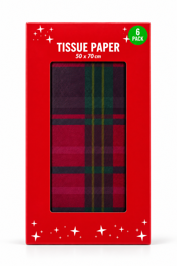 Tartan Christmas Tissue Paper – 6 Sheets