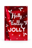 Red Foiled Christmas Cards – 6 Pack – Holly Holly Jolly