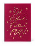 Luxury Foiled Message Christmas Cards – 8 Pack – Burgundy Festive Fun