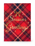 Luxury Foiled Message Christmas Cards – 8 Pack – Tartan Season's Greetings
