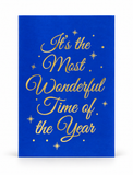 Luxury Foiled Message Christmas Cards – 8 Pack – Blue Wonderful Time