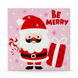 Foiled Santa and Reindeer Christmas Cards – 16 Pack – Be Merry Santa