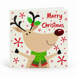 Foiled Santa and Reindeer Christmas Cards – 16 Pack – Merry Christmas Reindeer