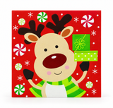 Foiled Santa and Reindeer Christmas Cards – 16 Pack – Reindeer with Gifts