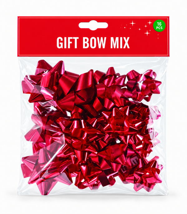 Metallic Gift Bow Mix - 16 Pack