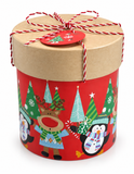 Christmas Kraft Gift Box with String Bow