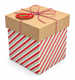 Christmas Kraft Gift Box with String Bow