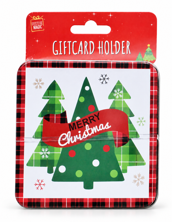 Square Christmas Gift Card Tin