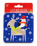 Square Christmas Gift Card Tin