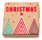 Christmas Kraft Foil Gift Box 10 x 10 cm
