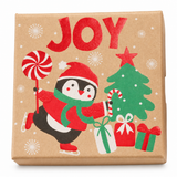Christmas Kraft Foil Gift Box 10 x 10 cm