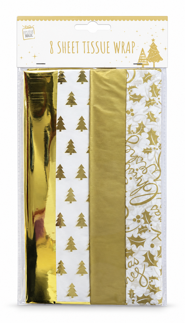 Mixed Christmas Tissue Paper – 8 Sheets