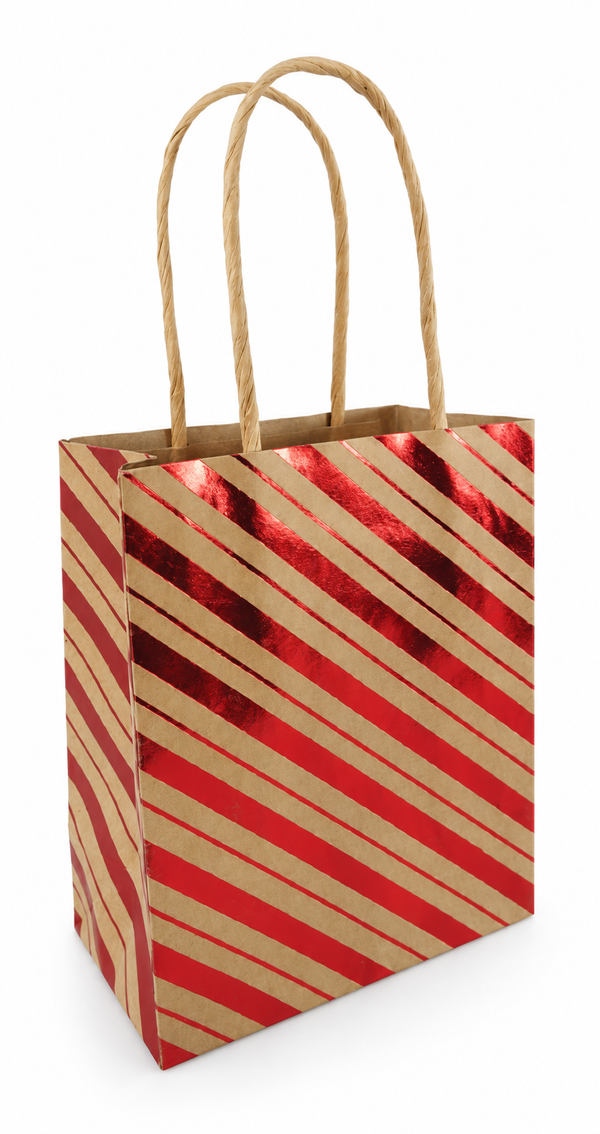 Mini Kraft Christmas Gift Bag with Foil Detail